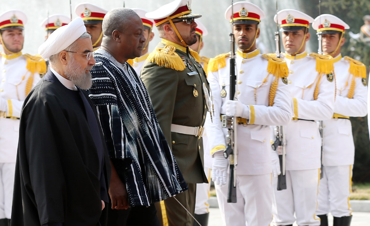 امضای تفاهم نامه و استقبال رسمی روحانی از رییس جمهوری غنا