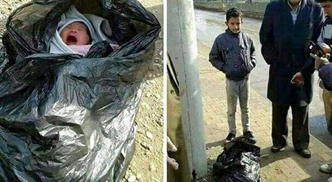 نوزادی که در کیسه زباله پیدا شده بود تحویل بهزیستی شد (تصویر)