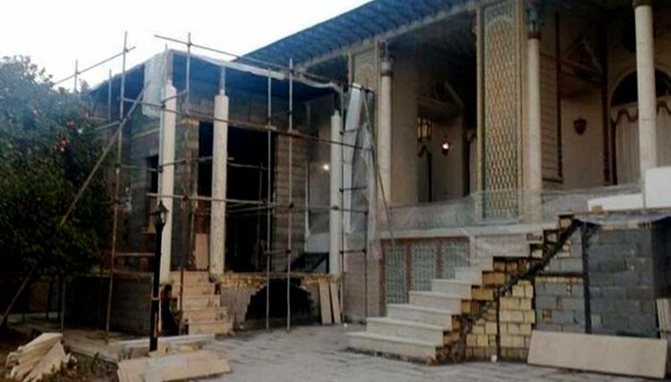 ساخت و سازها در باغ عفیف آباد