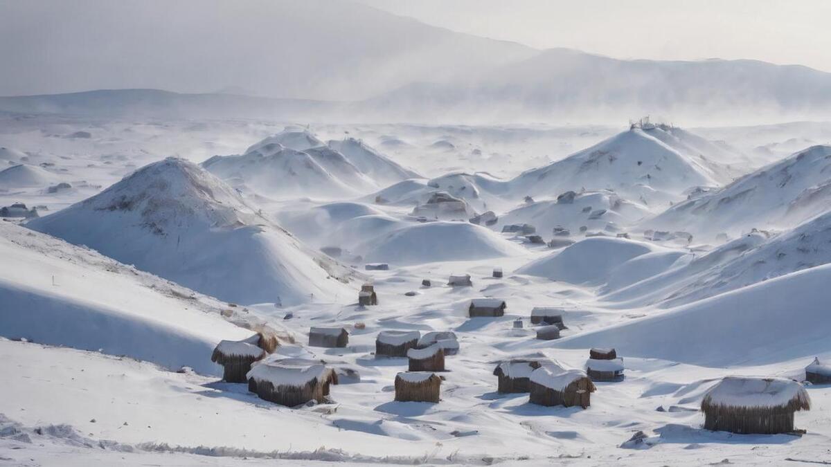 برف مغولستان