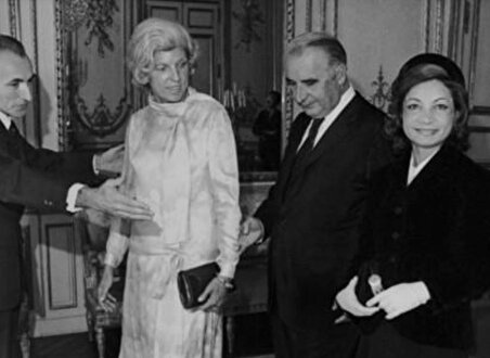 دیدار اشرف پهلوی و رژر پمپیدو رئیس جمهور وقت فرانسه