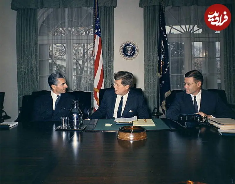 تصویر کمتر دیده‌شده محمدرضا پهلوی در کنار جان اف. کندی