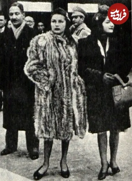 تصویر کمتر دیدهشده فوزیه و اشرف پهلوی در فرودگاه سال ۱۳۲۰ فوزیه و اشرف پهلوی