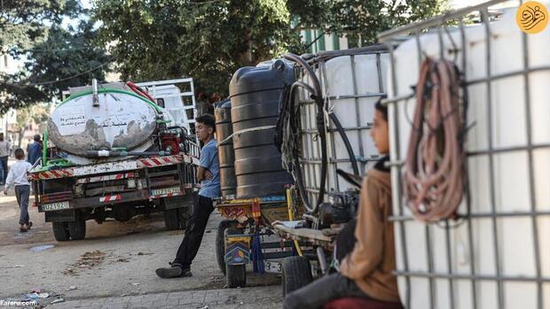 نمایی از تصاویر بحران آب در غزه