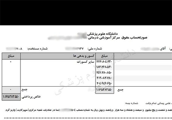 قطار پرداختی‌های نجومی دولت در ایستگاه وزارت بهداشت/ فیش‌های حقوق 10 رقمی (سند)