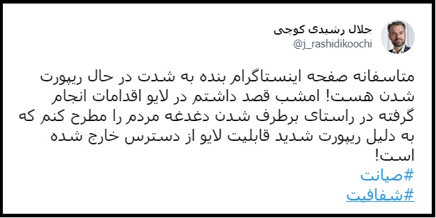 نماینده مجلس: می‌خواستم درباره طرح صیانت بگویم، اینستاگرامم را ریپورت کردند