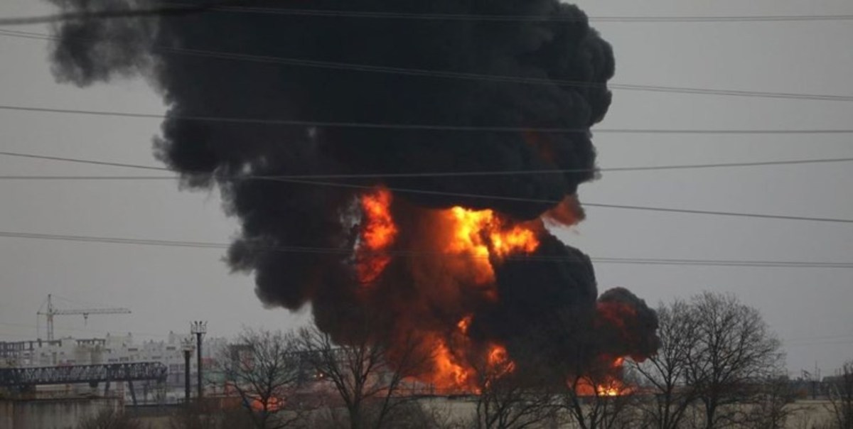  حمله اوکراین به یک انبار سوخت
