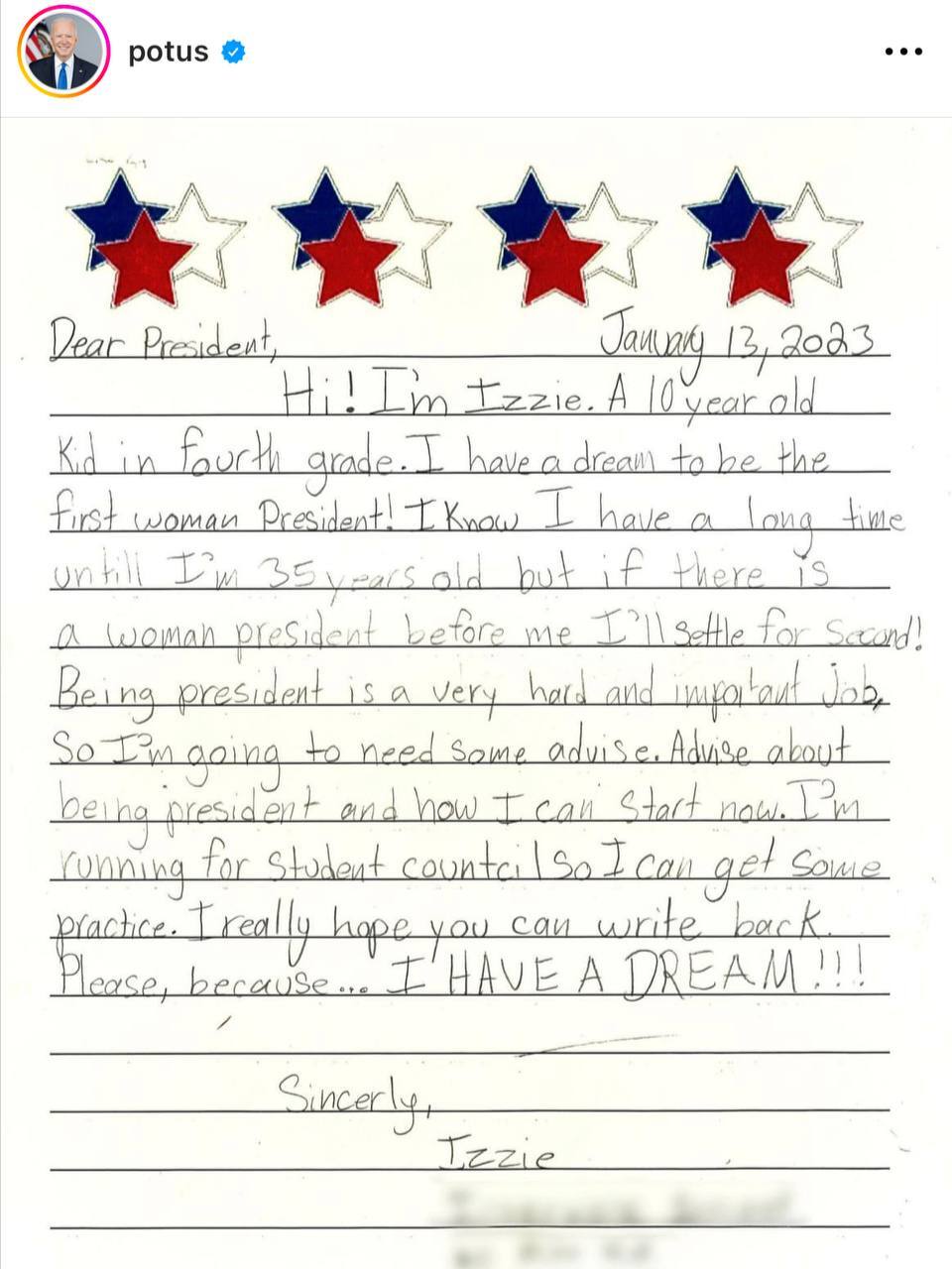 نامه جالب یک دختر ده ساله به جو بایدن پربازدید شد