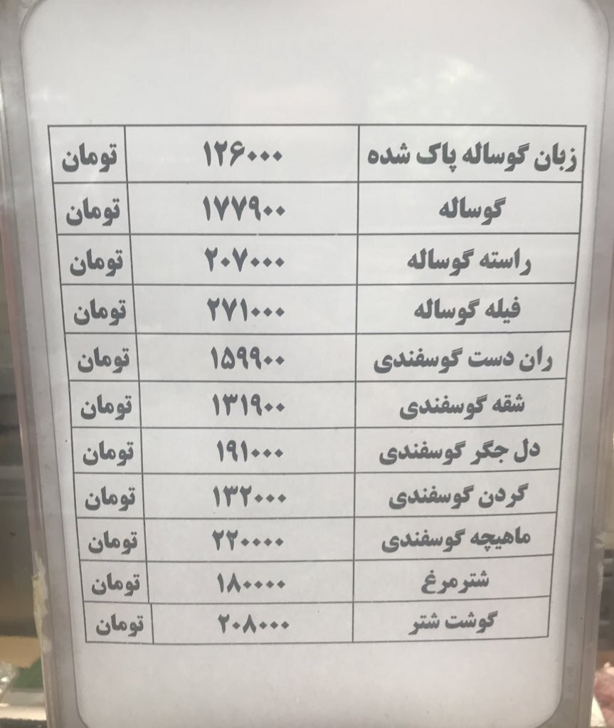 قیمت گوشت در روز تنفیذ رئیسی چند بود؟ + تصویر