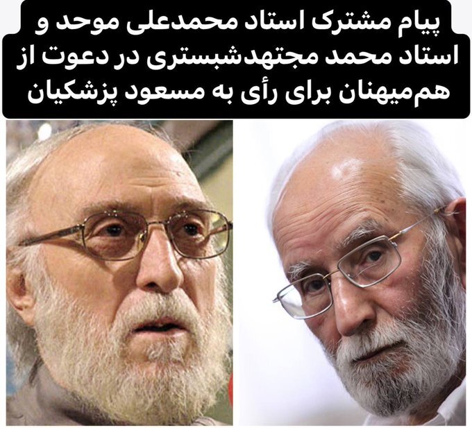 ۲ استاد برجسته در حمایت از پزشکیان: هنوز از ماست ایران را اگر روزی فرج باشد