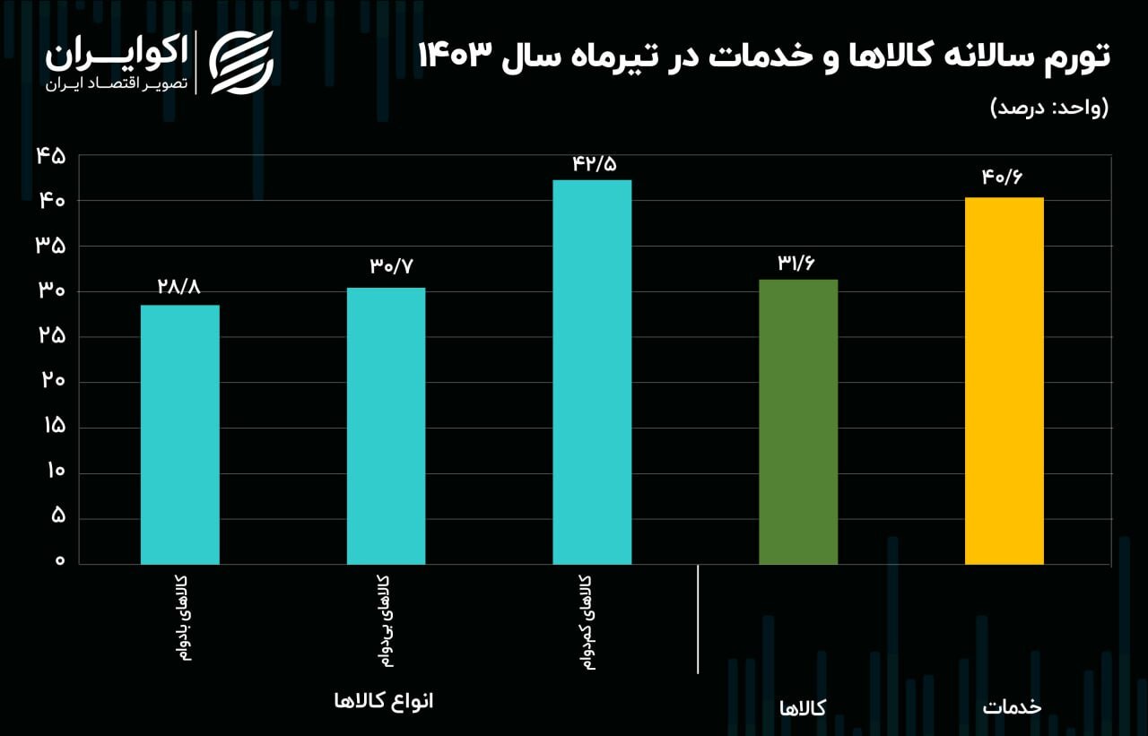 کدام گروه کالایی رکورددار تورم است؟ | تورم ۴۰ درصدی خدمات!