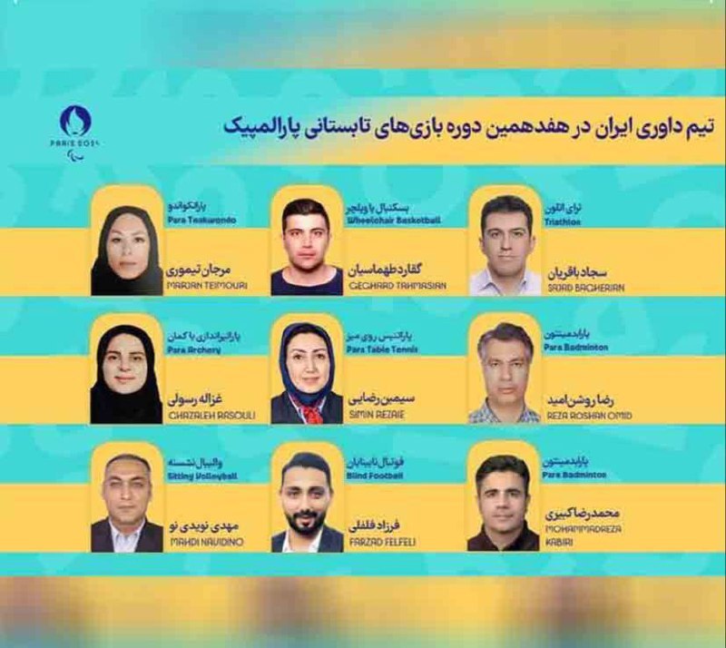 ۹ داور ایرانی در پارالمپیک ۲۰۲۴ پاریس