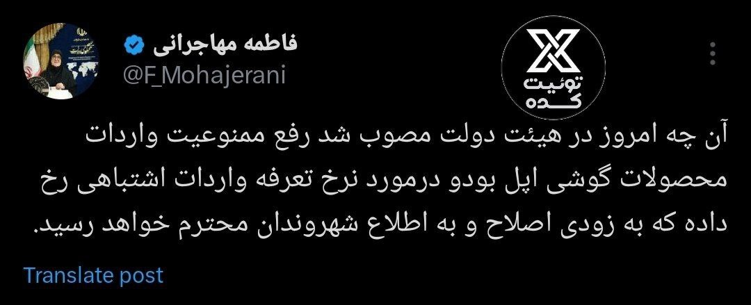 سخنگوی دولت: درباره تعرفه واردات آیفون اشتباه شده