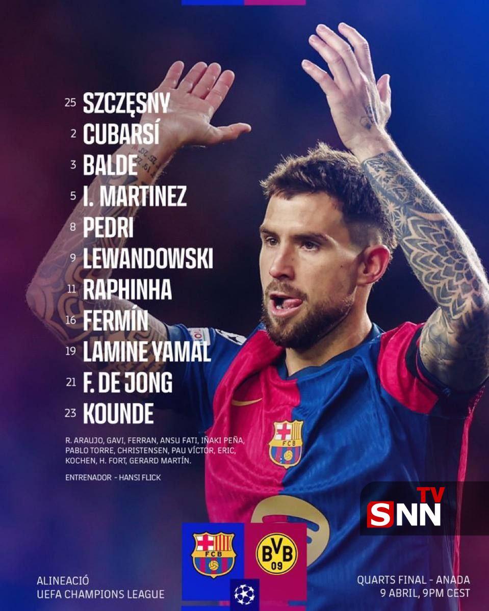 ترکیب بارسلونا مقابل دورتموند ترکیب بارسلونا مقابل دورتموند