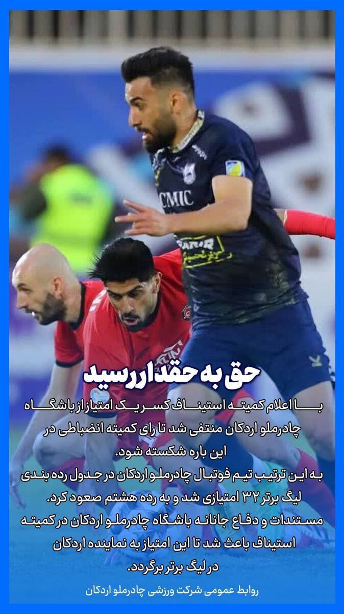 واکنش چادرملو به برگشت امتیاز؛ حق به حقدار رسید واکنش چادرملو به برگشت امتیاز؛ حق به حقدار رسید