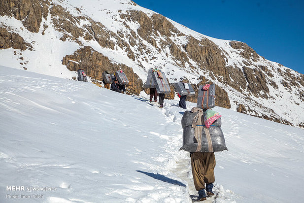 کولبران در برف و سرما