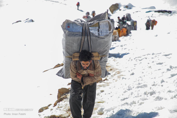 کولبران در برف و سرما