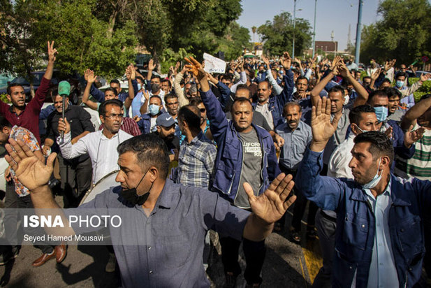 تجمع کارگران نیشکر هفت تپه در اهواز